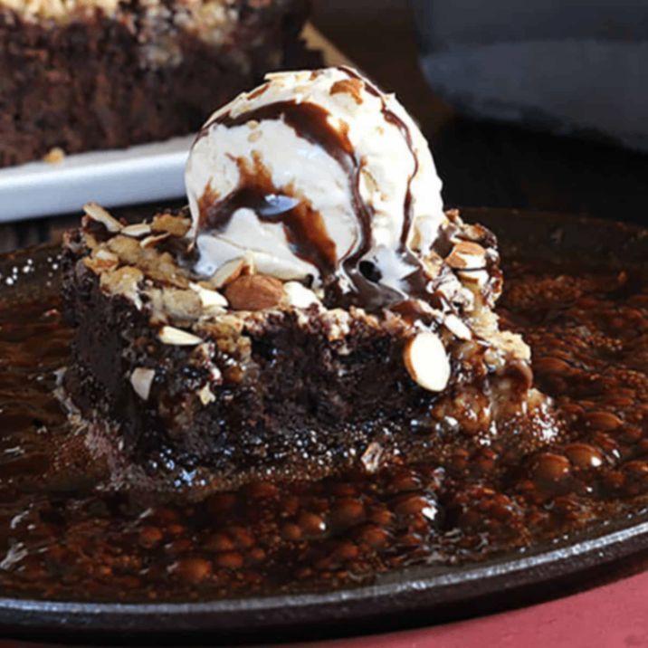 Sizzling Brownie With Vanilla Ice-Cream 