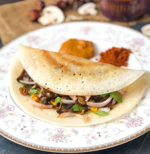 Mushroom Masala Dosa