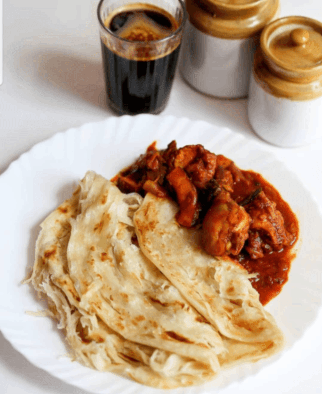 Porotta And Chicken Curry